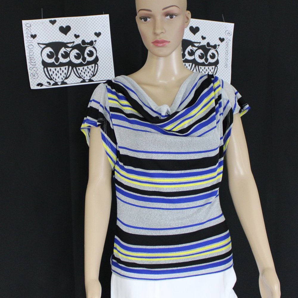 Bebe Brelyn Stripe Cowl Neck Top